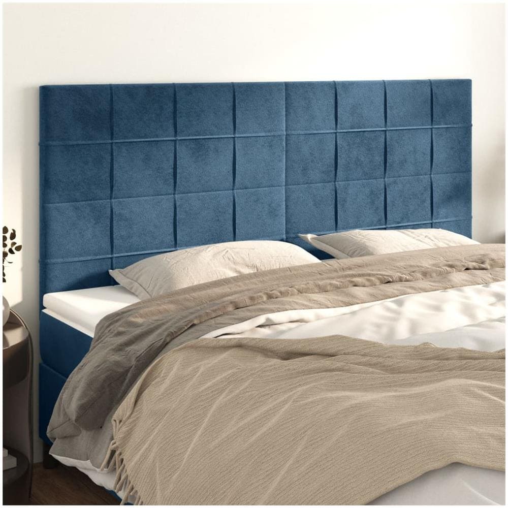 Testiere 4 Pz Blu Scuro 100x5x78/88 Cm In Velluto - Foto 1