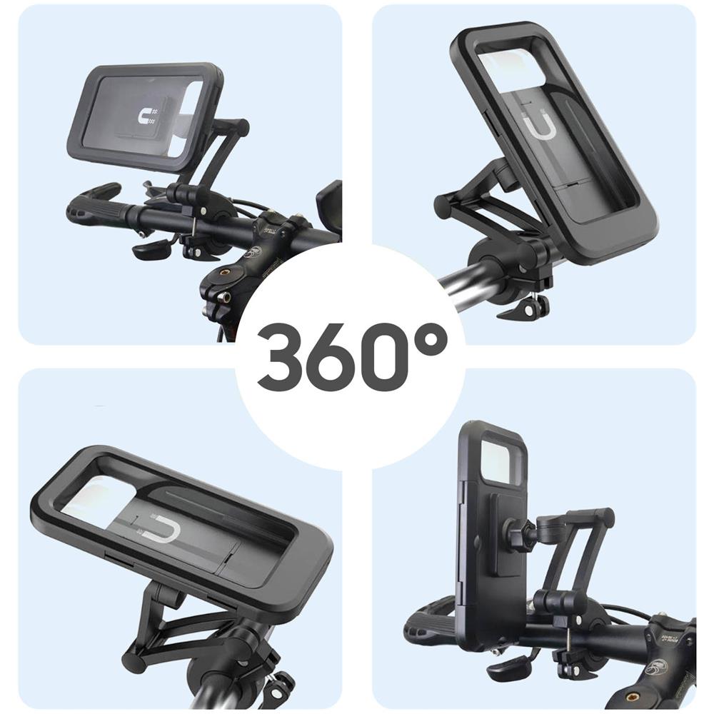 Supporto Da Bici Per Smartphone Con Cover Impermeabile, Regolabile Rotante - Foto 5