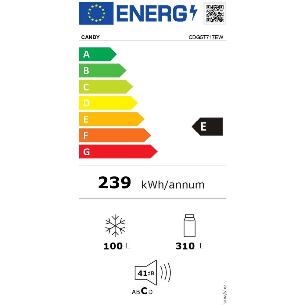 Frigorifero Doppia Porta CDG5T717EW No Frost Classe E Capacità Lorda / Netta 410/310 Litri Colore Bianco - Foto 2
