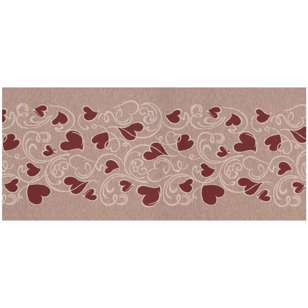 Tappeto Passatoia Tessuto Jacquard Linea Emozioni Dis Amour Tortorosso 57x230 Tortorosso - Foto 1