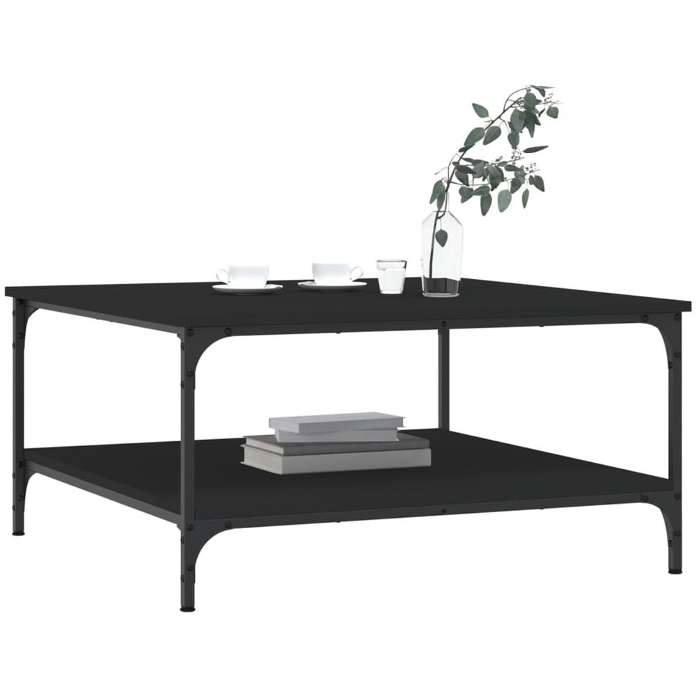 Tavolino Da Salotto Nero 80x80x40 Cm In Legno Multistrato - Foto 3