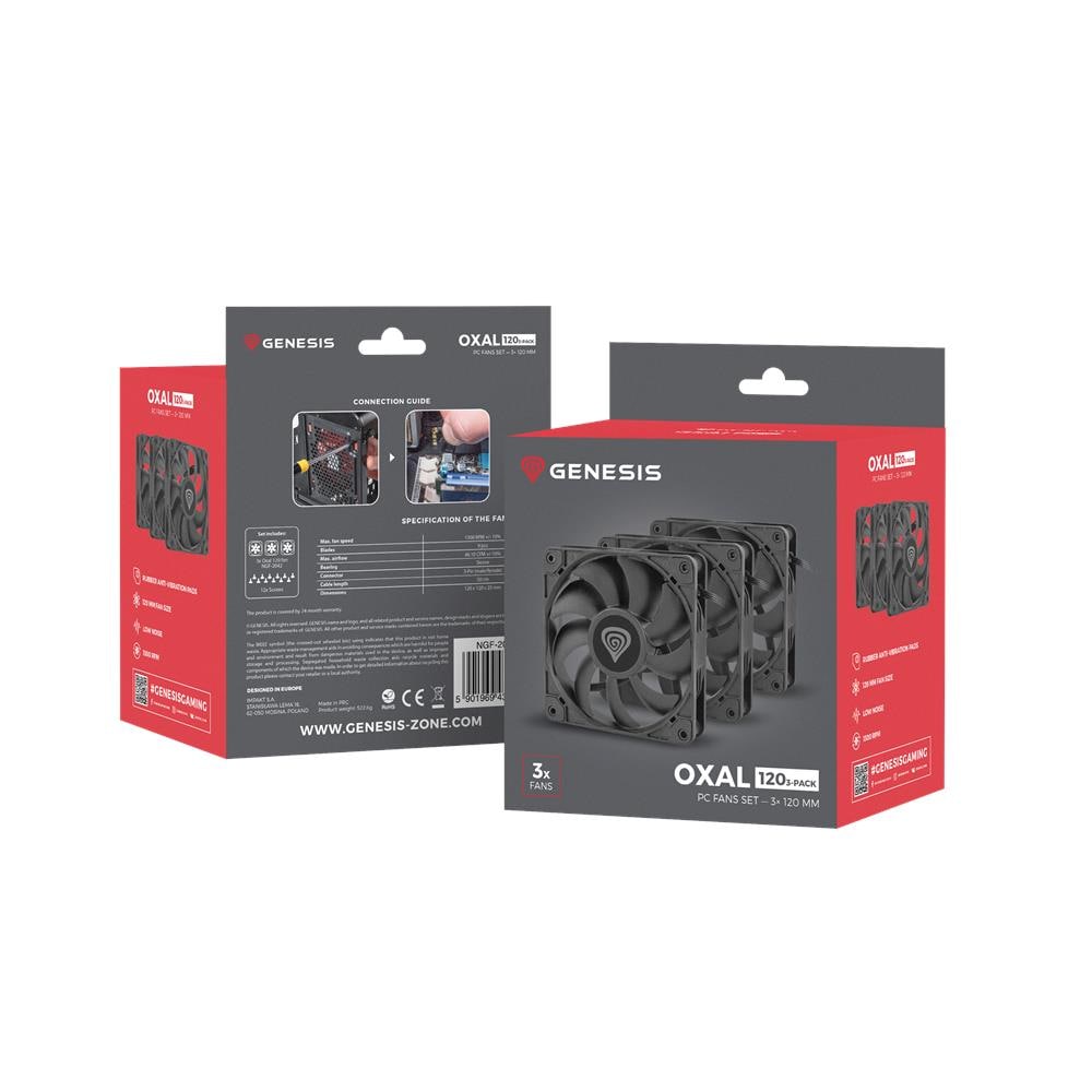 Oxal 120 Case per computer Ventilatore 12 cm Nero 3 pz - Foto 5