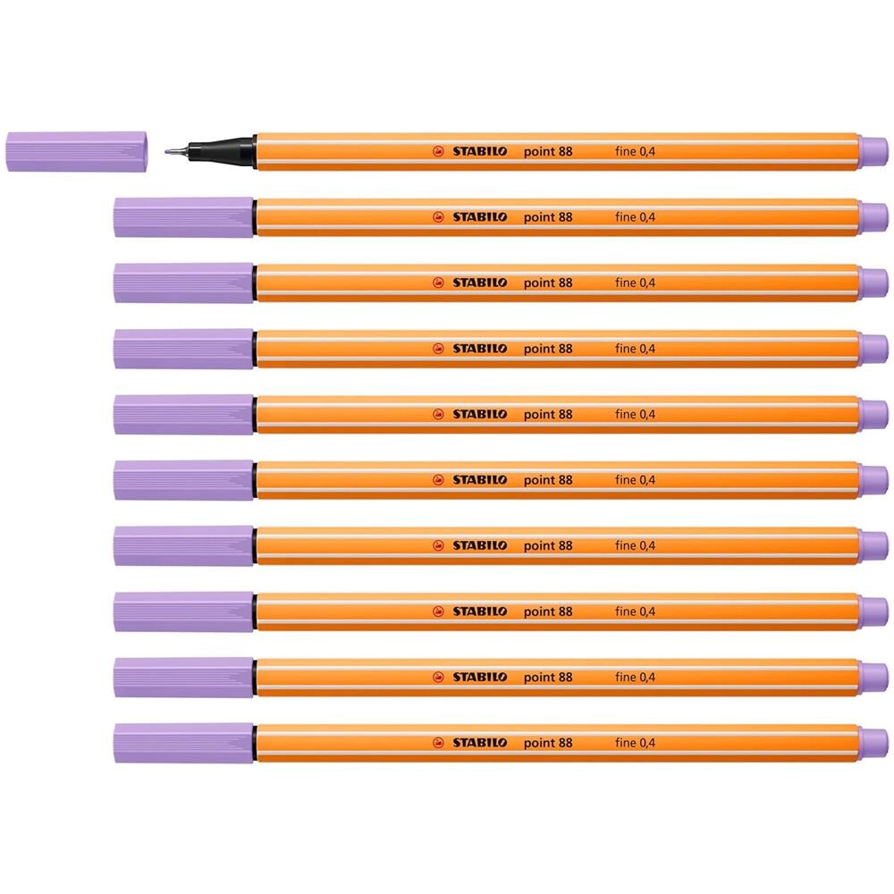 point 88 - Fineliner - Confezione da 10 - Lilla Chiaro - Foto 1