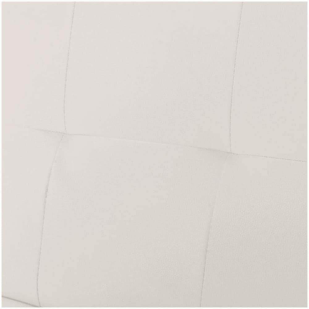 Divano Letto con 2 Cuscini Similpelle Regolabile Bianco Crema - Foto 2