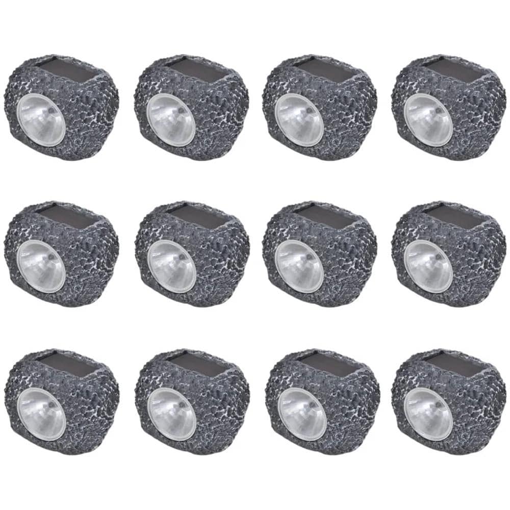 Outdoor Faretti Solari con LED Forma Pietra 12 pz - Foto 1