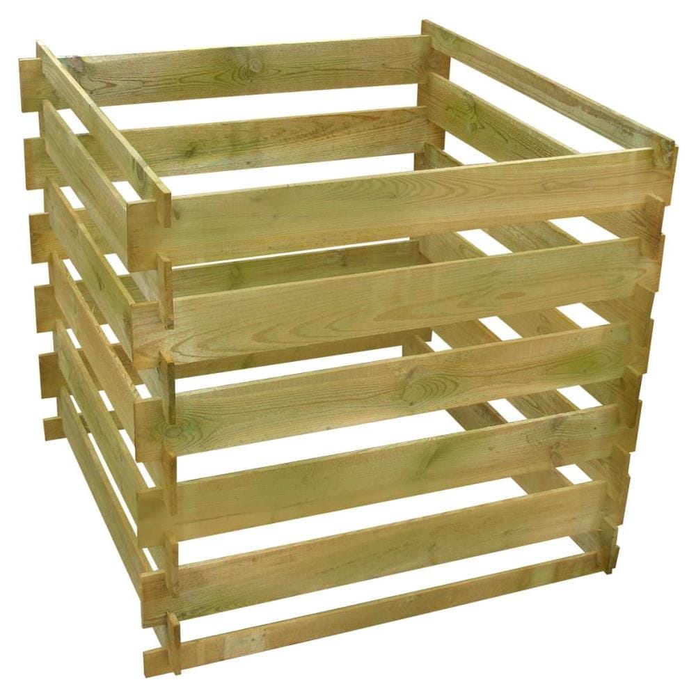 Bidone per Compost a Doghe 0,54 m3 in Legno Quadrato - Foto 2