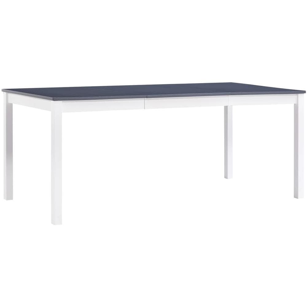 Tavolo Da Pranzo Bianco E Grigio 180x90x73 Cm In Legno Di Pino - Foto 1