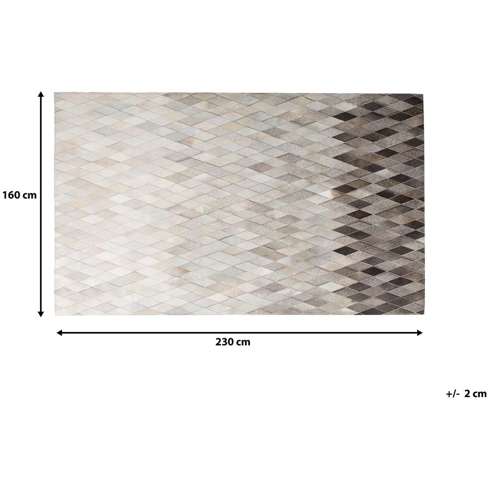 Tappeto In Pelle Bianco / Grigio 160 X 230 Cm Maldan - Foto 2