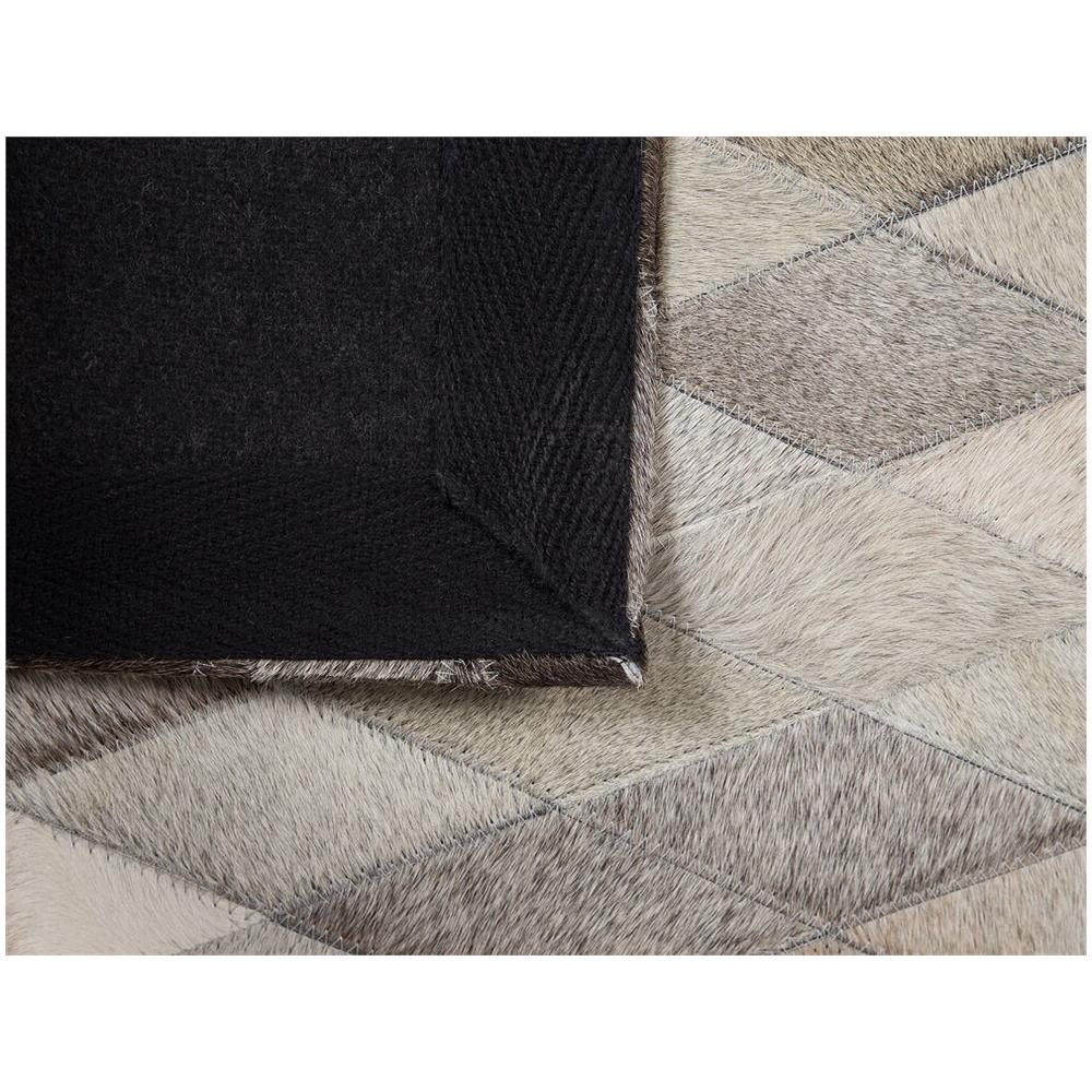 Tappeto In Pelle Bianco / Grigio 160 X 230 Cm Maldan - Foto 12