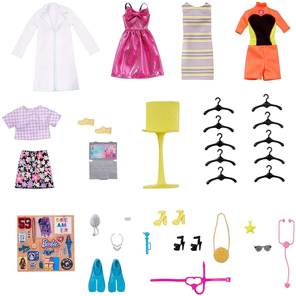 Barbie l'armadio dei sogni 60 cm con 10 aree per accessori con Bambola Barbie Bionda - Foto 2