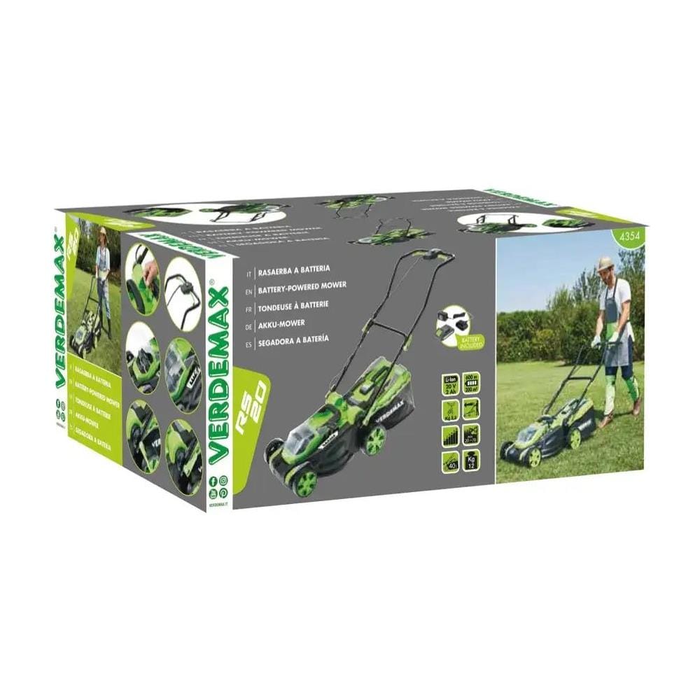 RS20 Tagliaerba a spinta Batteria Nero, Verde - Foto 2