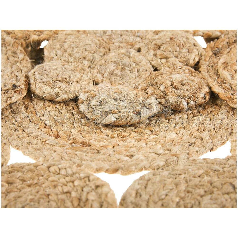 Tappeto Rotondo In Iuta Ø 135 Cm Beige Gerdek - Foto 8