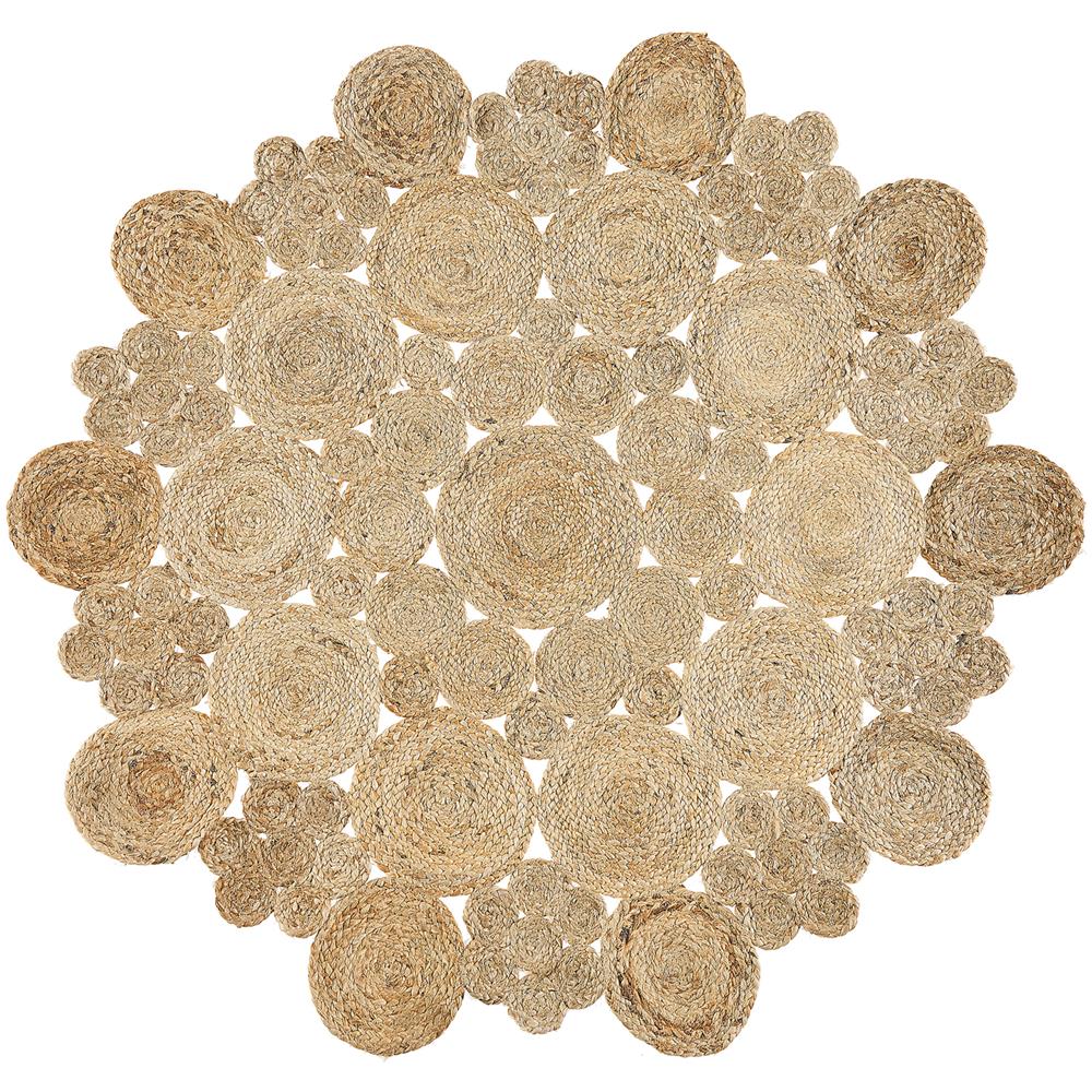 Tappeto Rotondo In Iuta Ø 135 Cm Beige Gerdek - Foto 1