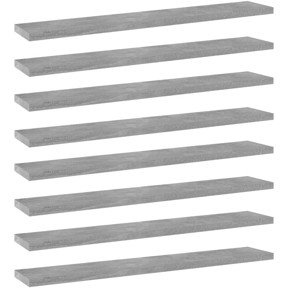 Ripiani per Libreria 8pz Grigio Cemento 60x10x1,5cm Multistrato - Foto 1