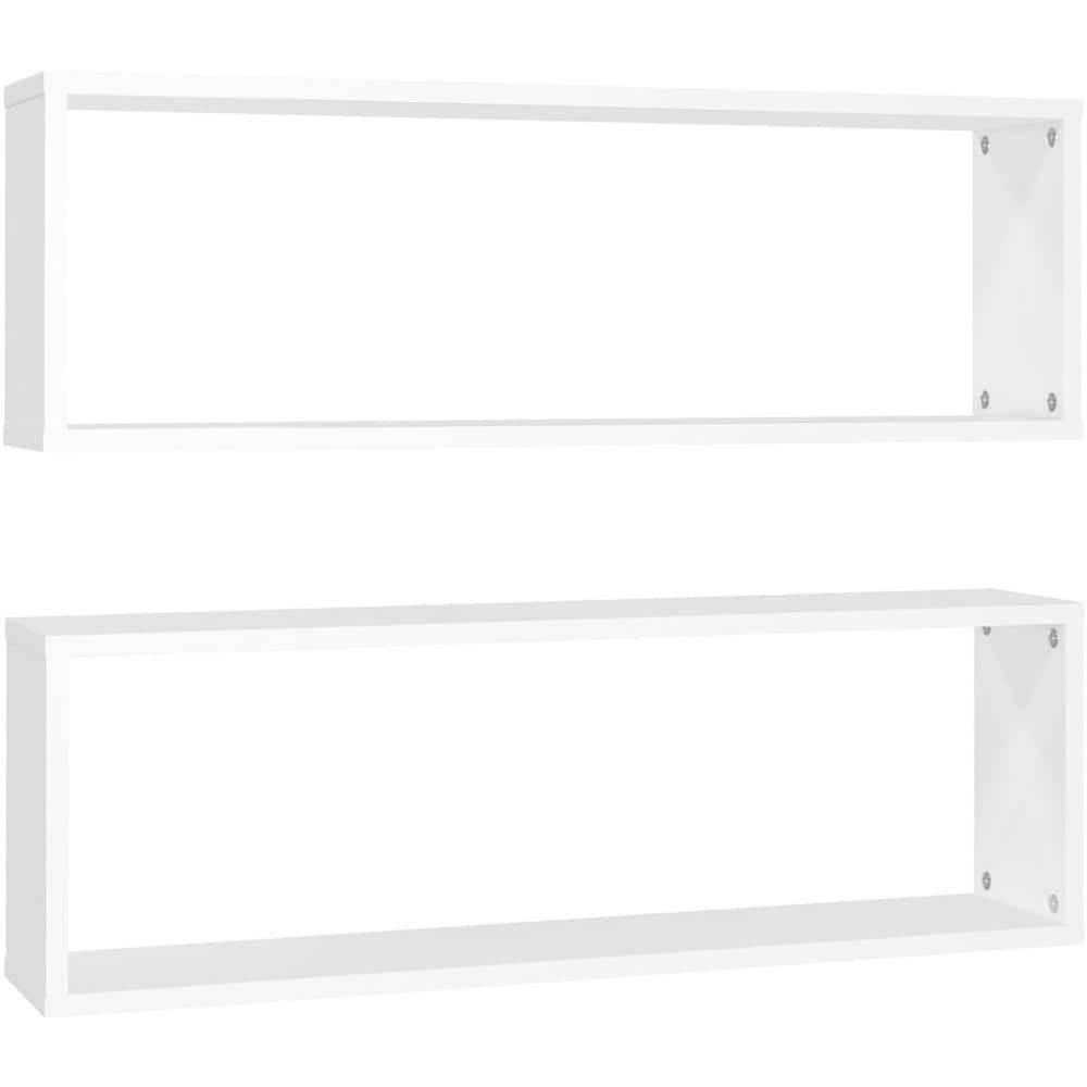 Mensole Parete a Cubo 2pz Bianco 80x15x26,5cm Legno Multistrato - Foto 2