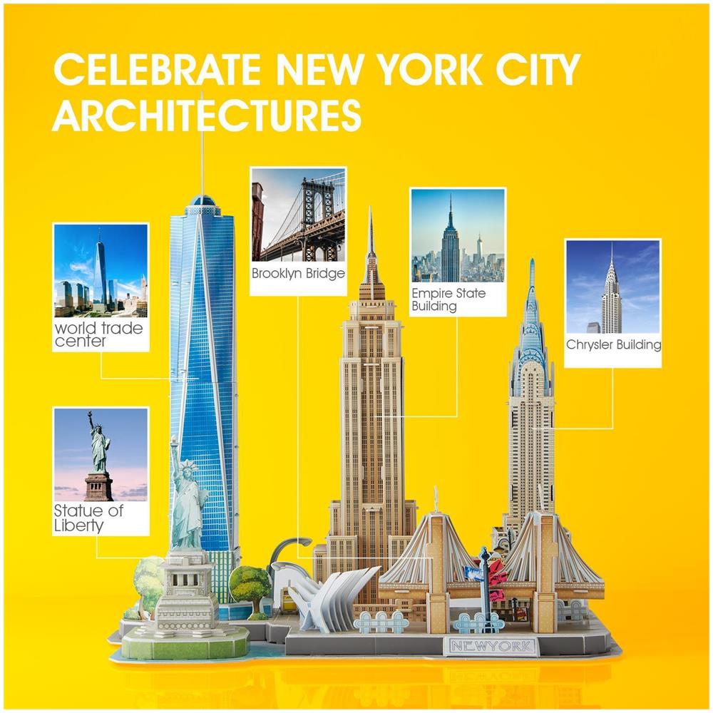 City Line New York City 3d 123 Pezzi - Foto 2