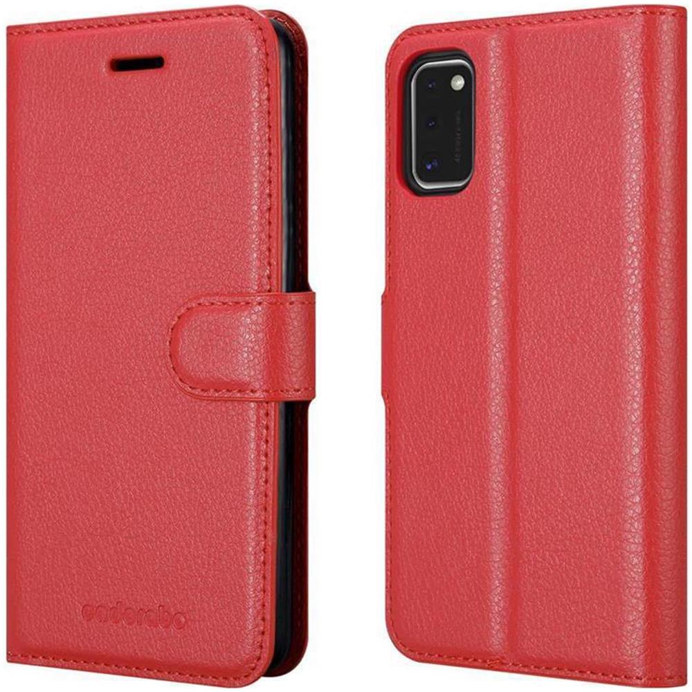 Custodia Compatibile Con Samsung Galaxy A41 In Rosso Carminio - Coperchio Protettiva Con Chiusura Magnetica, Funzione Stand E Tasca Per Le Carte - Foto 8