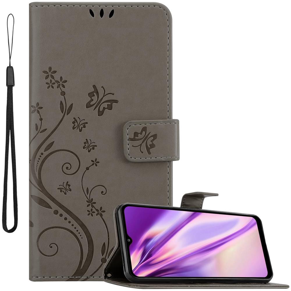 Custodia Compatibile Con Samsung Galaxy A32 5g In Grigio Fiore - Coperchio Protettivo In Design Floreale Con Chiusura Magnetica, Funzione Stand E Slot Per Carte - Foto 1