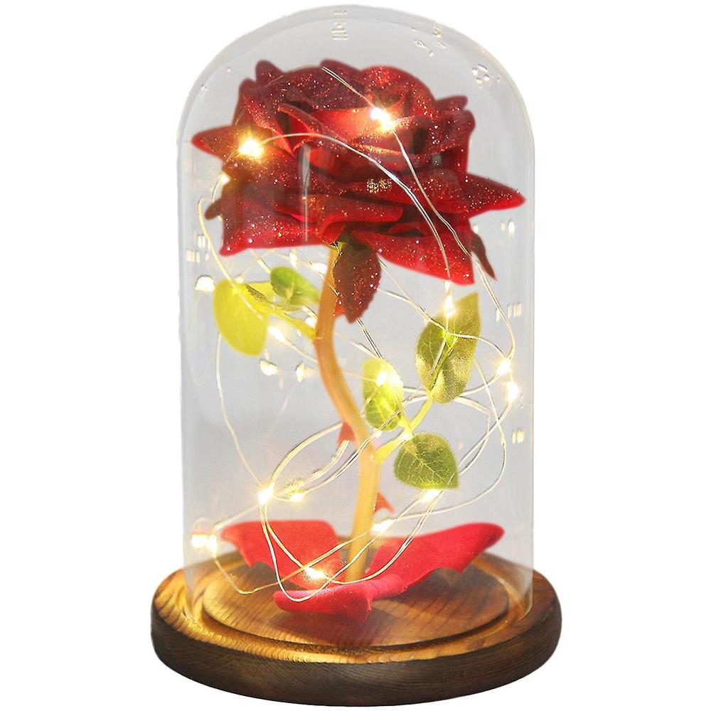 Rosa Rossa 3D in Una Campana Di Vetro Illustrazione di Stock
