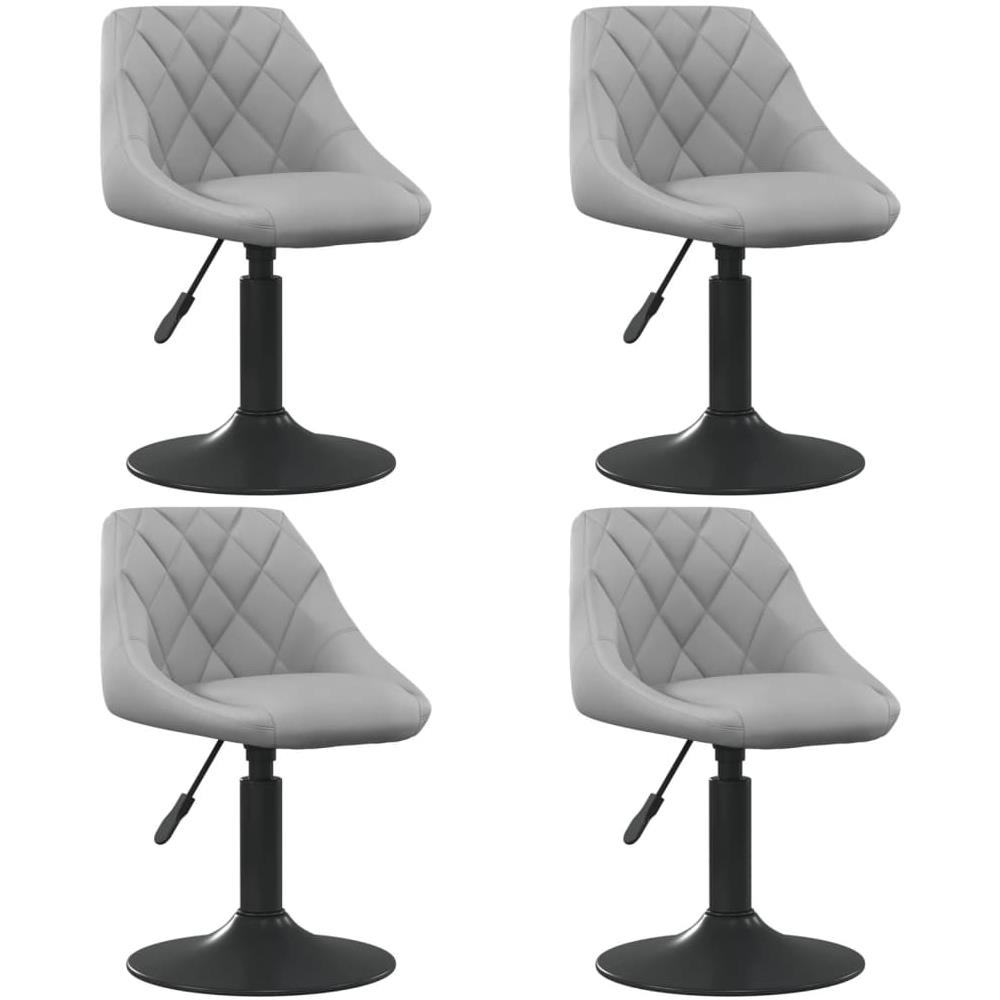 Sedie Da Pranzo Girevoli 4 Pz Grigio Chiaro In Velluto - Foto 1