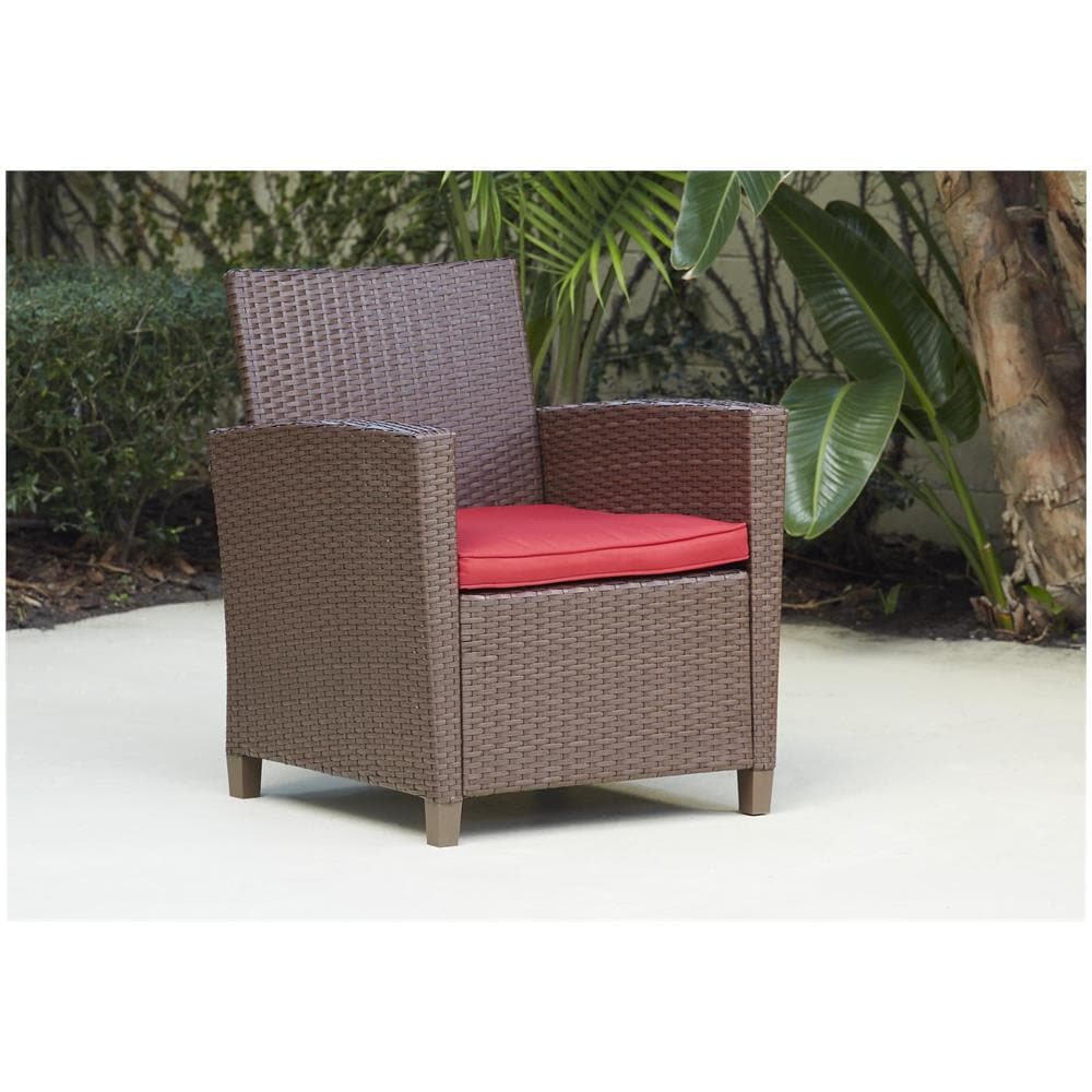 Conversational Conversation Set 4 Pezzi In Vetro E Resina Wicker Marrone - Foto 4