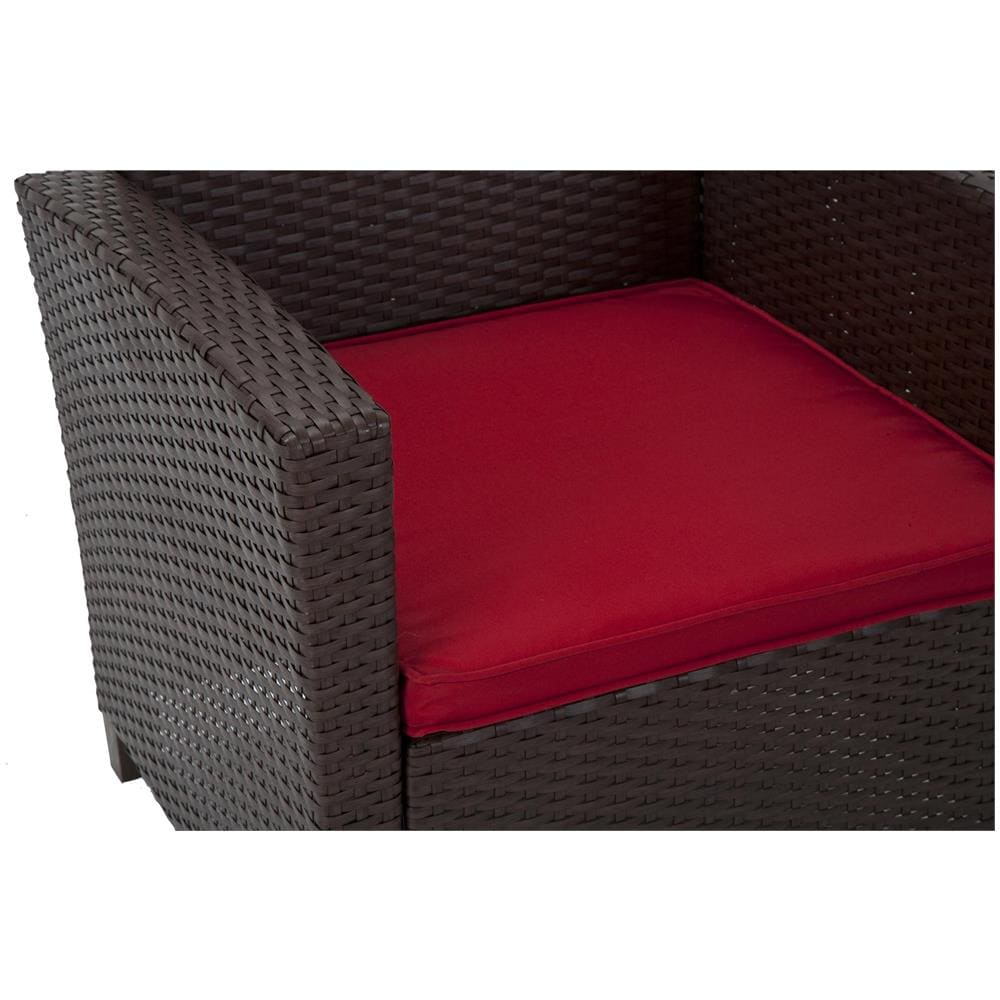 Conversational Conversation Set 4 Pezzi In Vetro E Resina Wicker Marrone - Foto 2