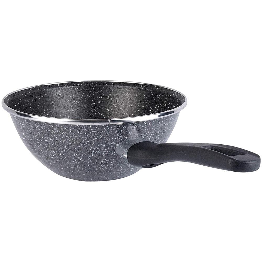 K2 Gransasso Wok 28, Acciaio Smaltato Vetrificato, Grigio, Lavabile A Induzione E In Lavastoviglie - Foto 2