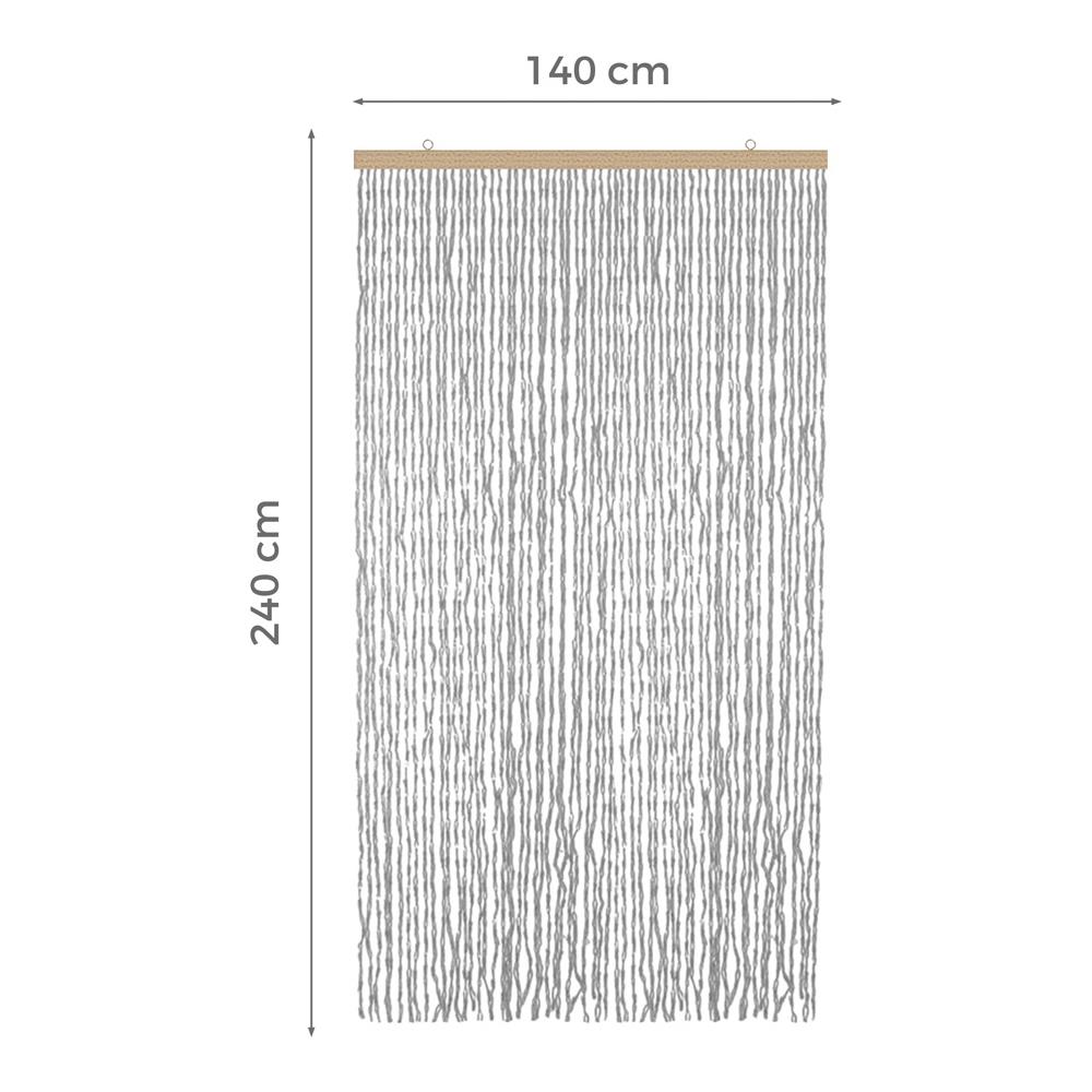 Tenda Antimosca Antirumore Caduta Pannello Porta Finestra Casa Mais Vari Colori 140x240 Grigio - Foto 5