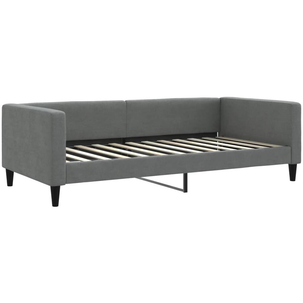 Letto Da Giorno Grigio Scuro 100x200 Cm In Tessuto - Foto 1