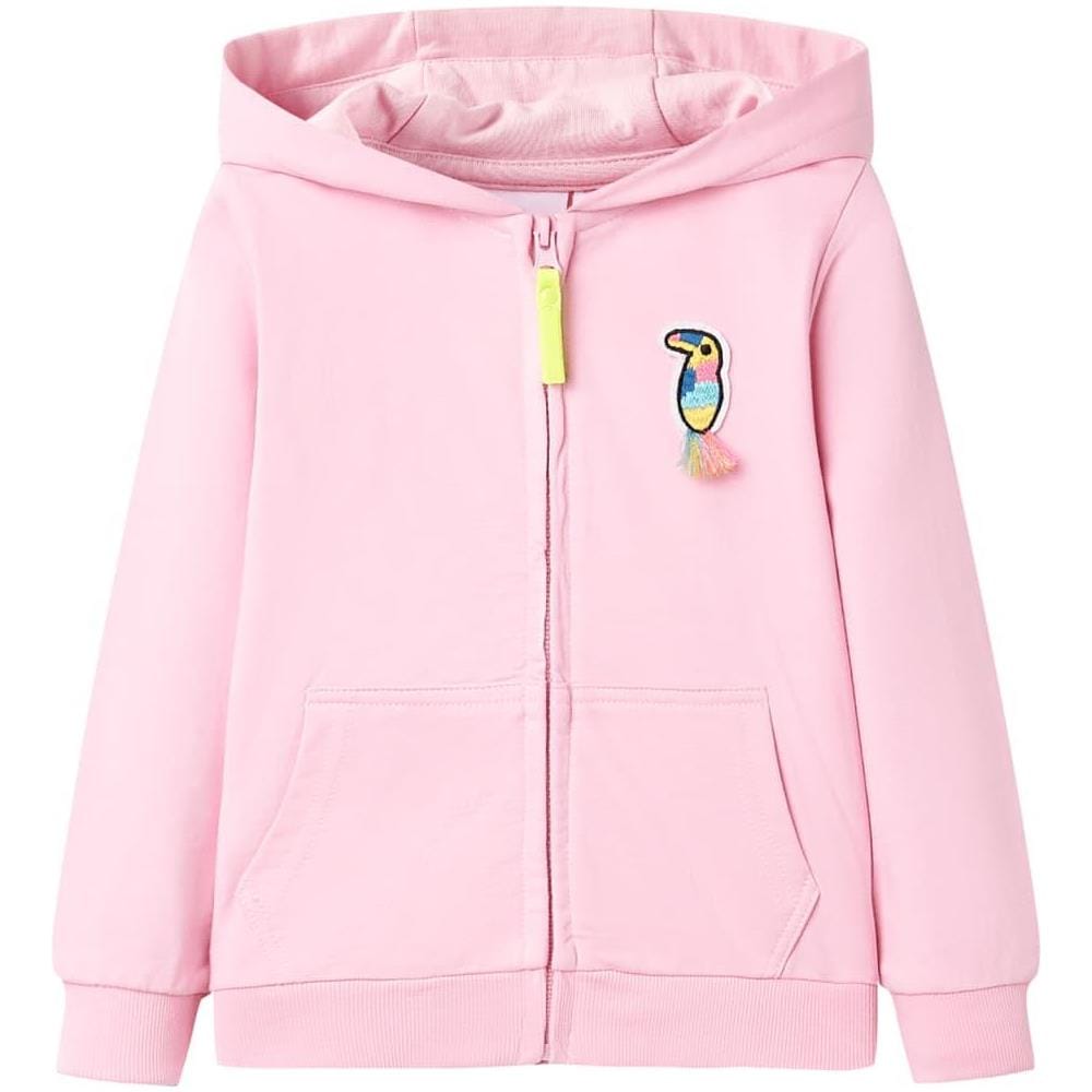 Felpa con Cappuccio e Cerniera da Bambina Rosa Brillante 128 - Foto 1