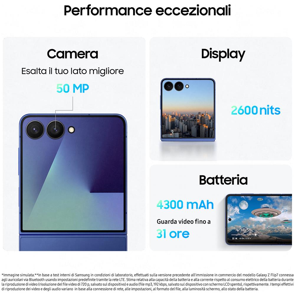Galaxy Z Flip7 5G 512GB 12GB Ram Display 4,1" Super AMOLED / 6,9" Dynamic AMOLED 2X Main Camera 50MP Android Exynos 2500 4300mAh Blue Shadow - Foto 8