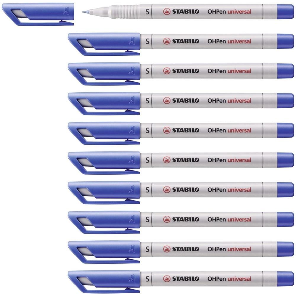 OHPen universal Cancellabile - Marcatore - Tratto Superfine (0,4 mm) - Confezione da 10 - Blu - Foto 1