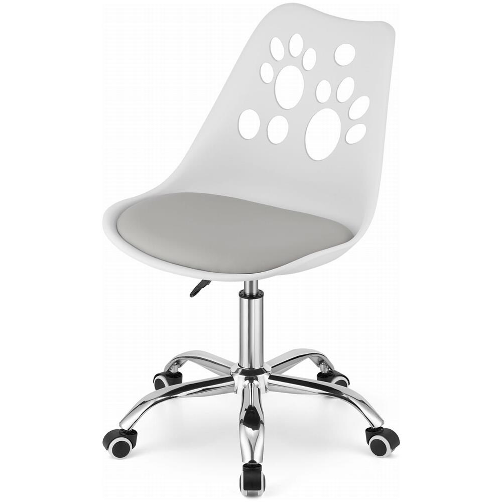 Sedia girevole ergonomica Valora PRINT bianca e grigia per ufficio domestico - Foto 5