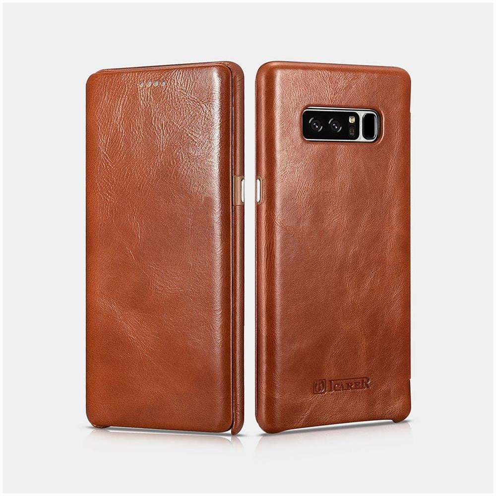 Samsung Note 8 Custodia In Pelle Marrone Di Lusso Serie Vintage Curvato Bordi - Foto 1