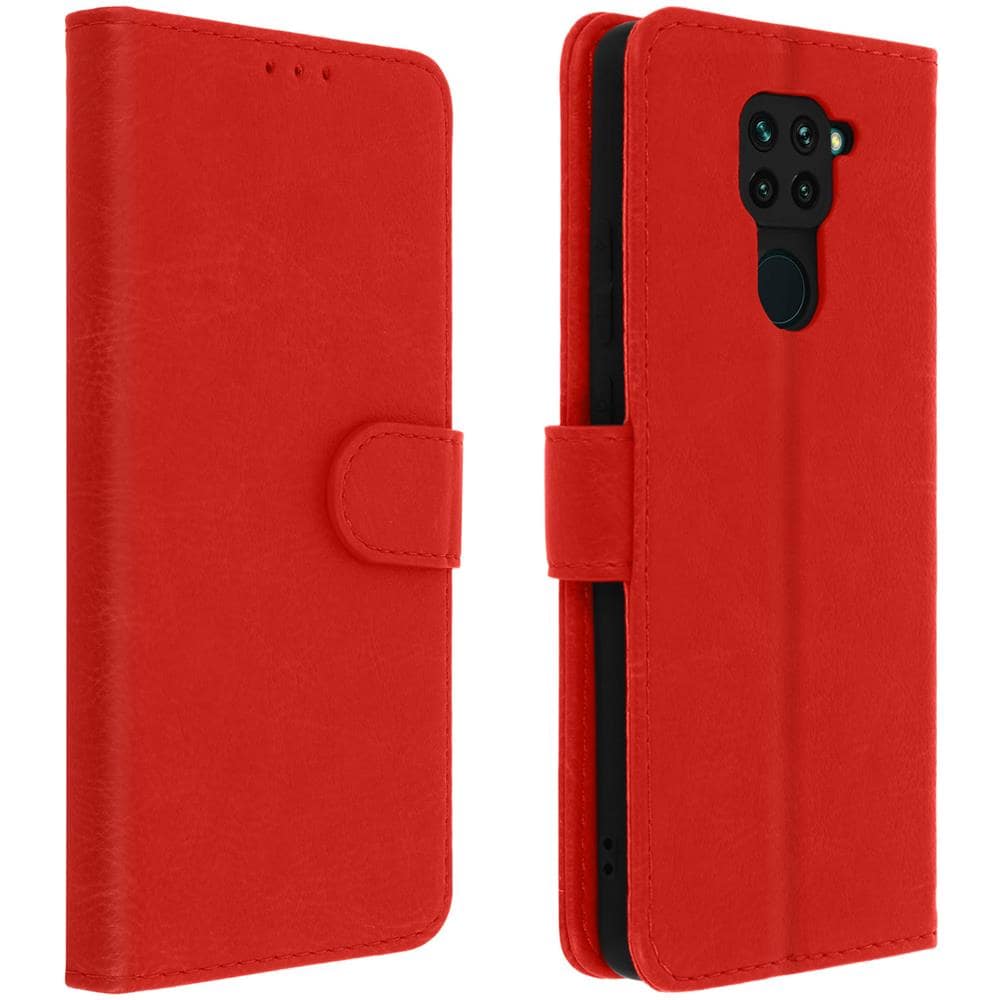 Custodia Per Xiaomi Redmi Note 9 Copertina Portacarte Funzione Supporto Rossa - Foto 1