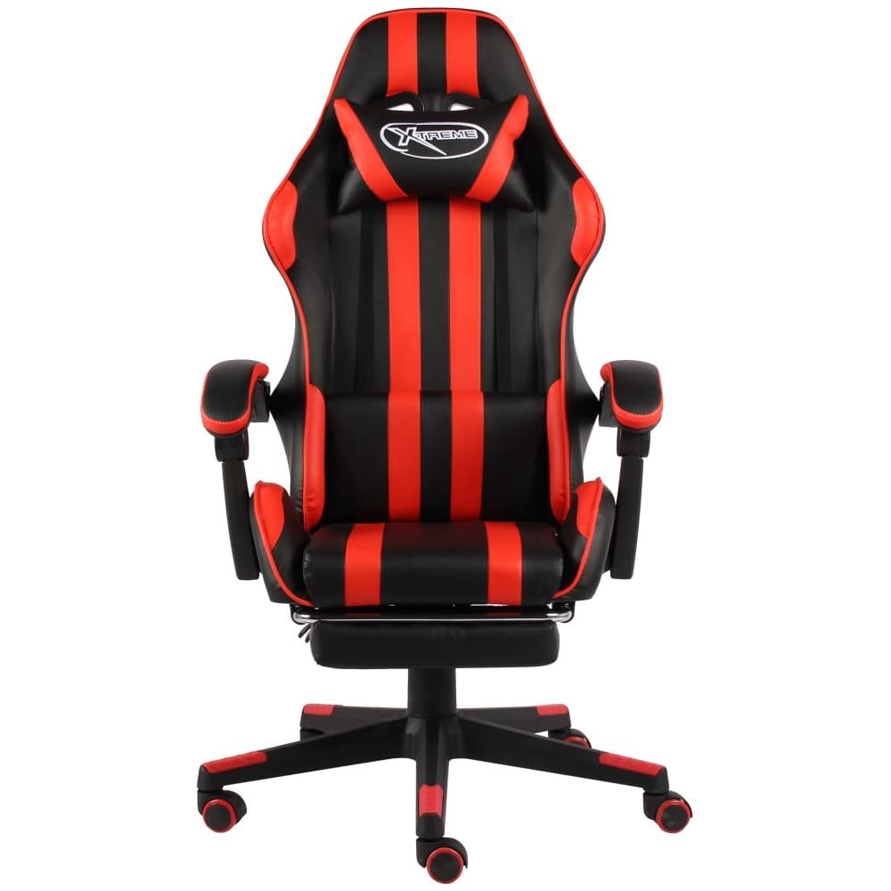 Sedia Da Gaming Con Poggiapiedi Nero E Rosso In Similpelle - Foto 2