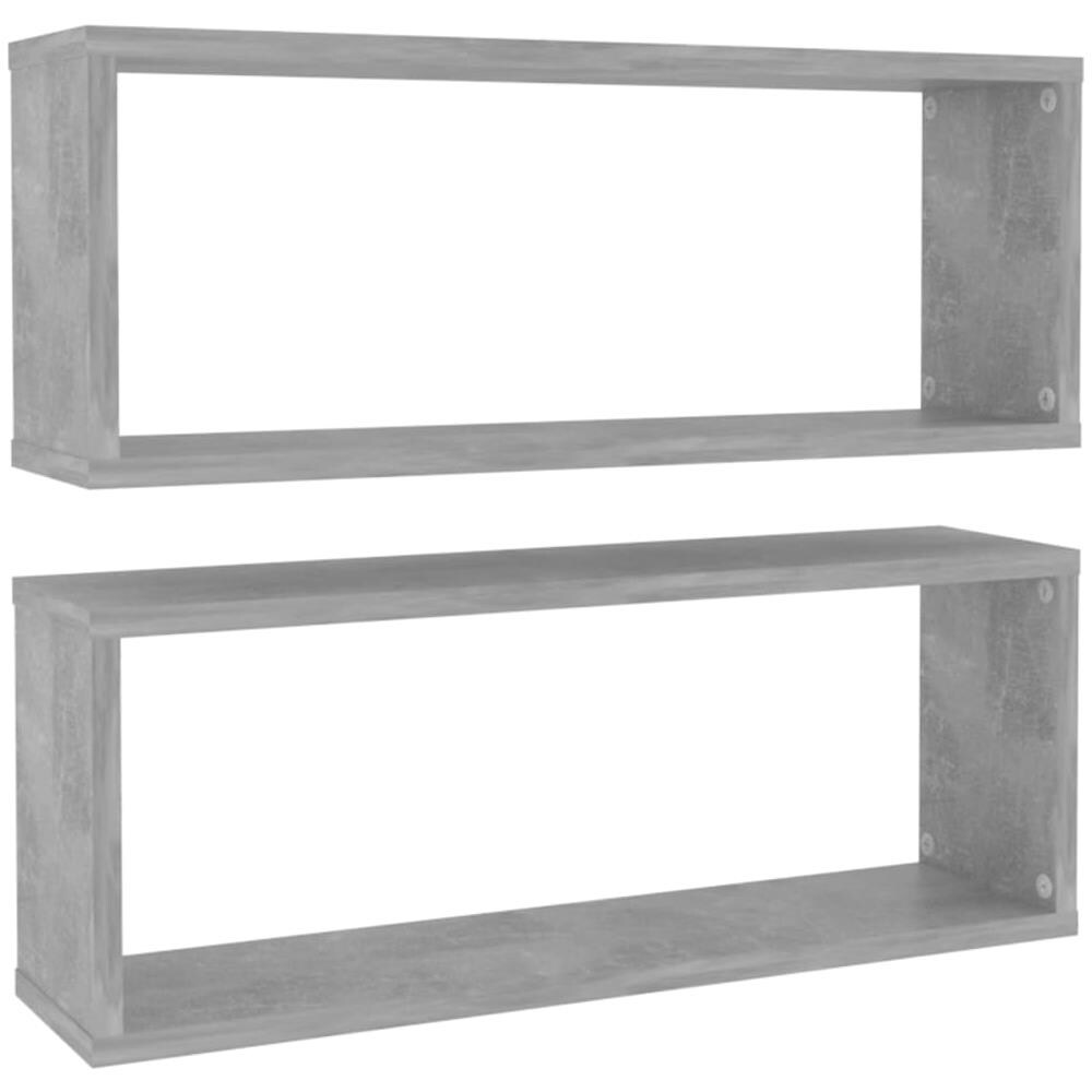 Mensole Parete a Cubo 2pz Grigio Cemento 60x15x23cm Multistrato - Foto 2