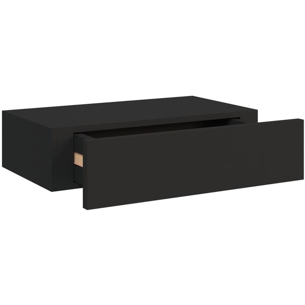 Scaffali Con Cassetti Da Parete 2pz Nero 40x23,5x10 Cm In Mdf - Foto 2