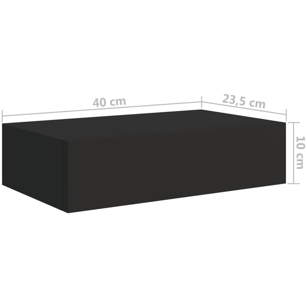 Scaffali Con Cassetti Da Parete 2pz Nero 40x23,5x10 Cm In Mdf - Foto 3