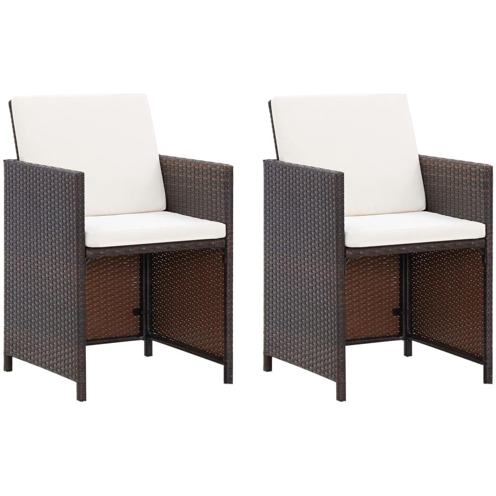 Set Sedie Da Giardino E Poggiapiedi 4 Pz In Polyrattan Marrone - Foto 2