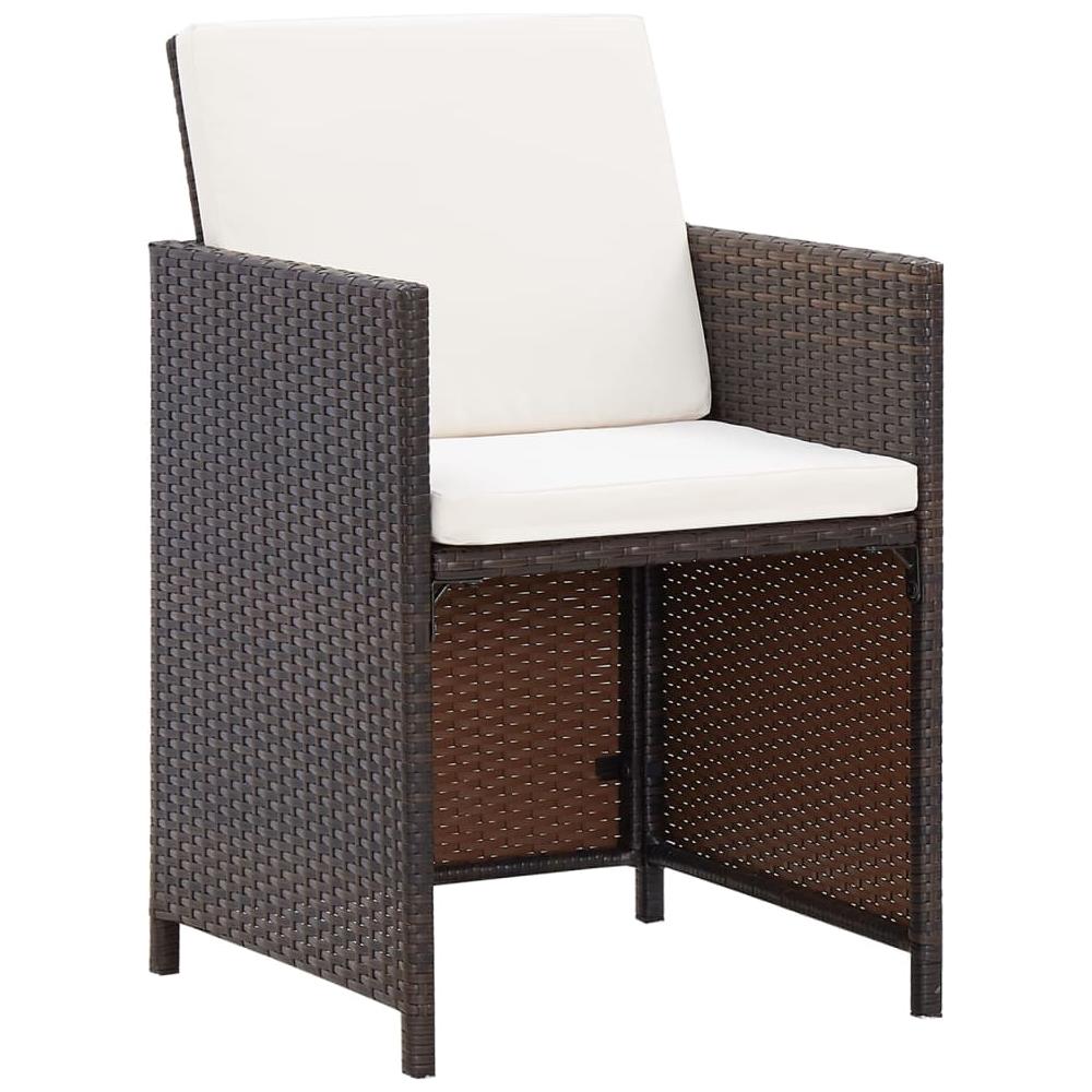 Set Sedie Da Giardino E Poggiapiedi 4 Pz In Polyrattan Marrone - Foto 3