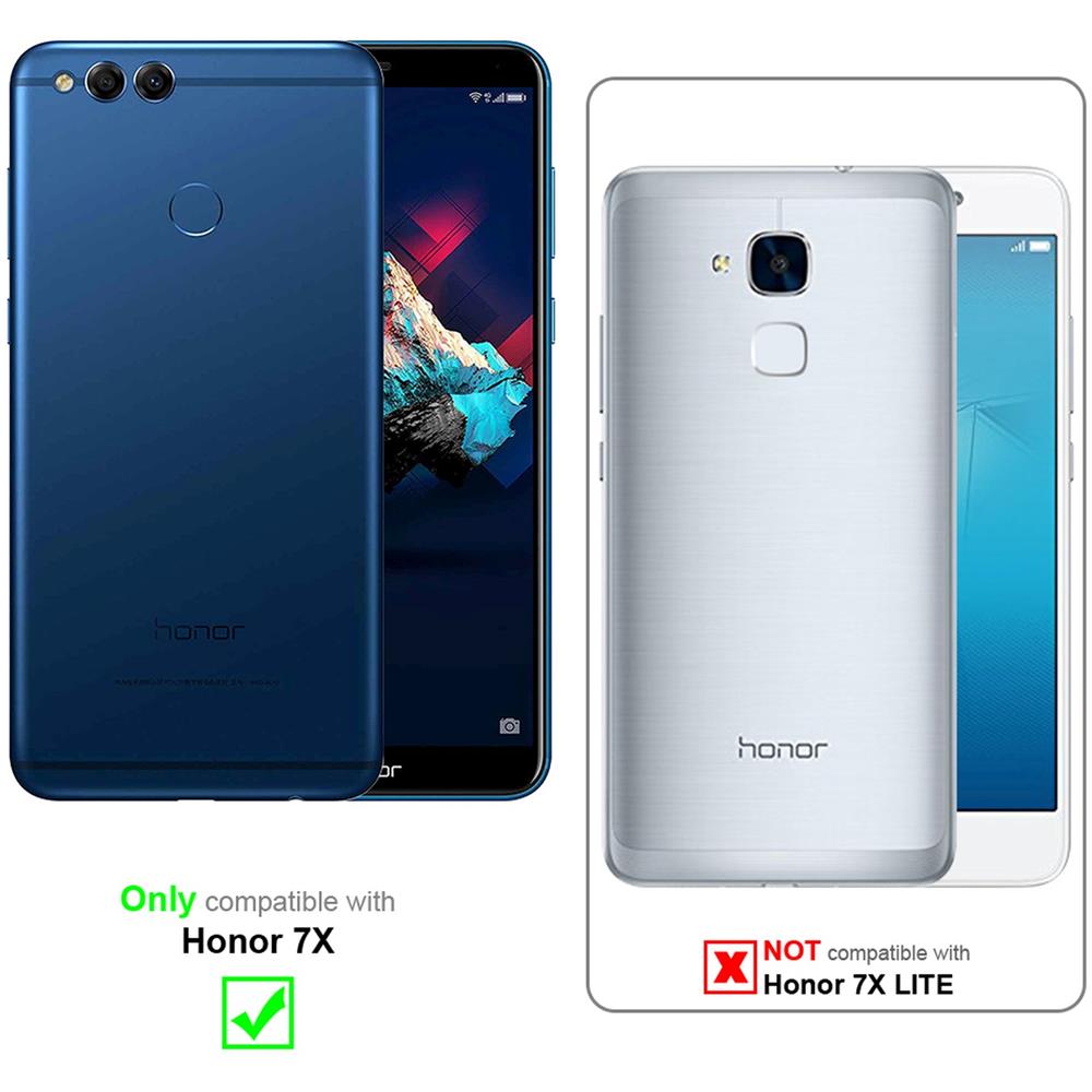 Custodia Compatibile Con Honor 7x In Lilla Scuro Fiore - Coperchio Protettivo In Design Floreale Con Chiusura Magnetica, Funzione Stand E Slot Per Carte - Foto 2