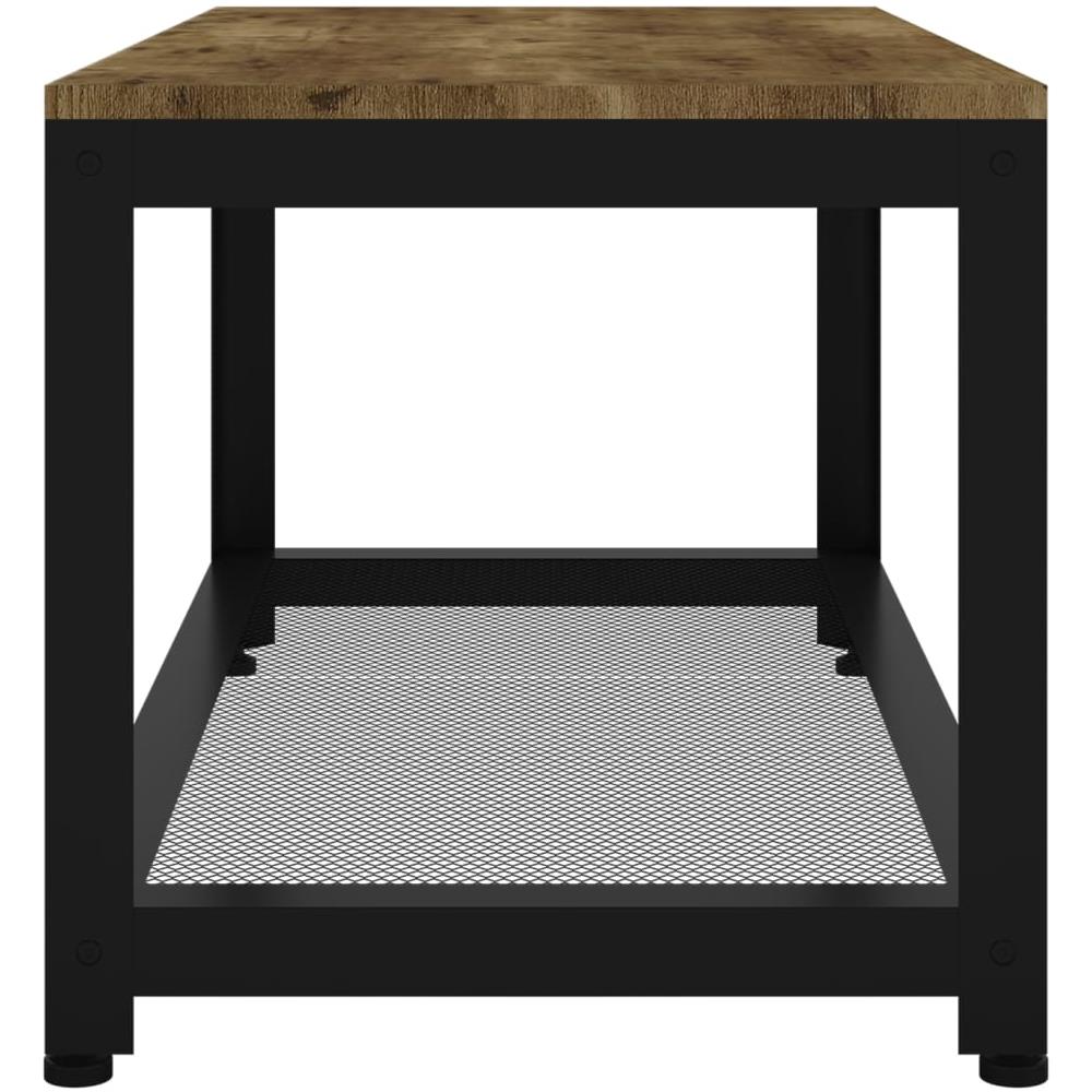 Tavolino Salotto Marrone Scuro E Nero 90x45x45cm In Mdf E Ferro - Foto 2