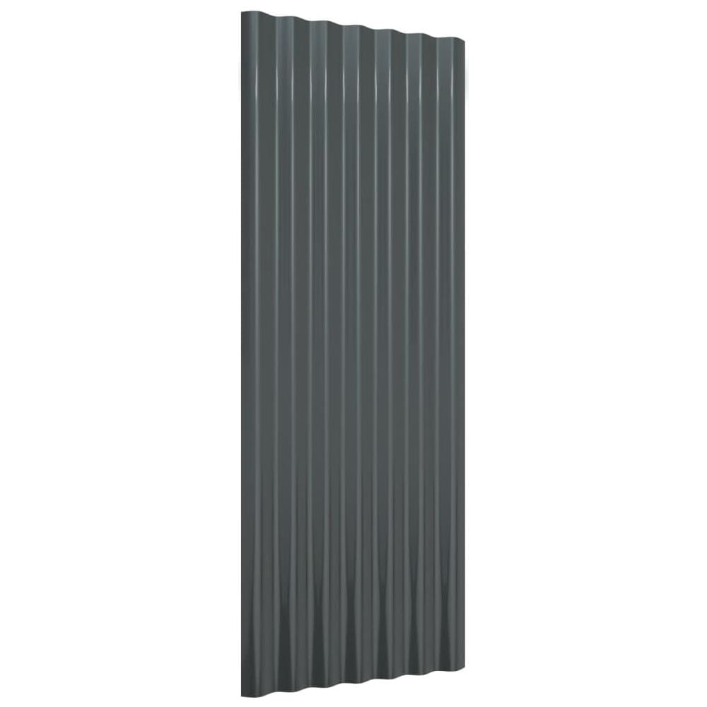 Pannelli Per Tetto 12 Pz Acciaio Verniciato Antracite 100x36 Cm - Foto 3