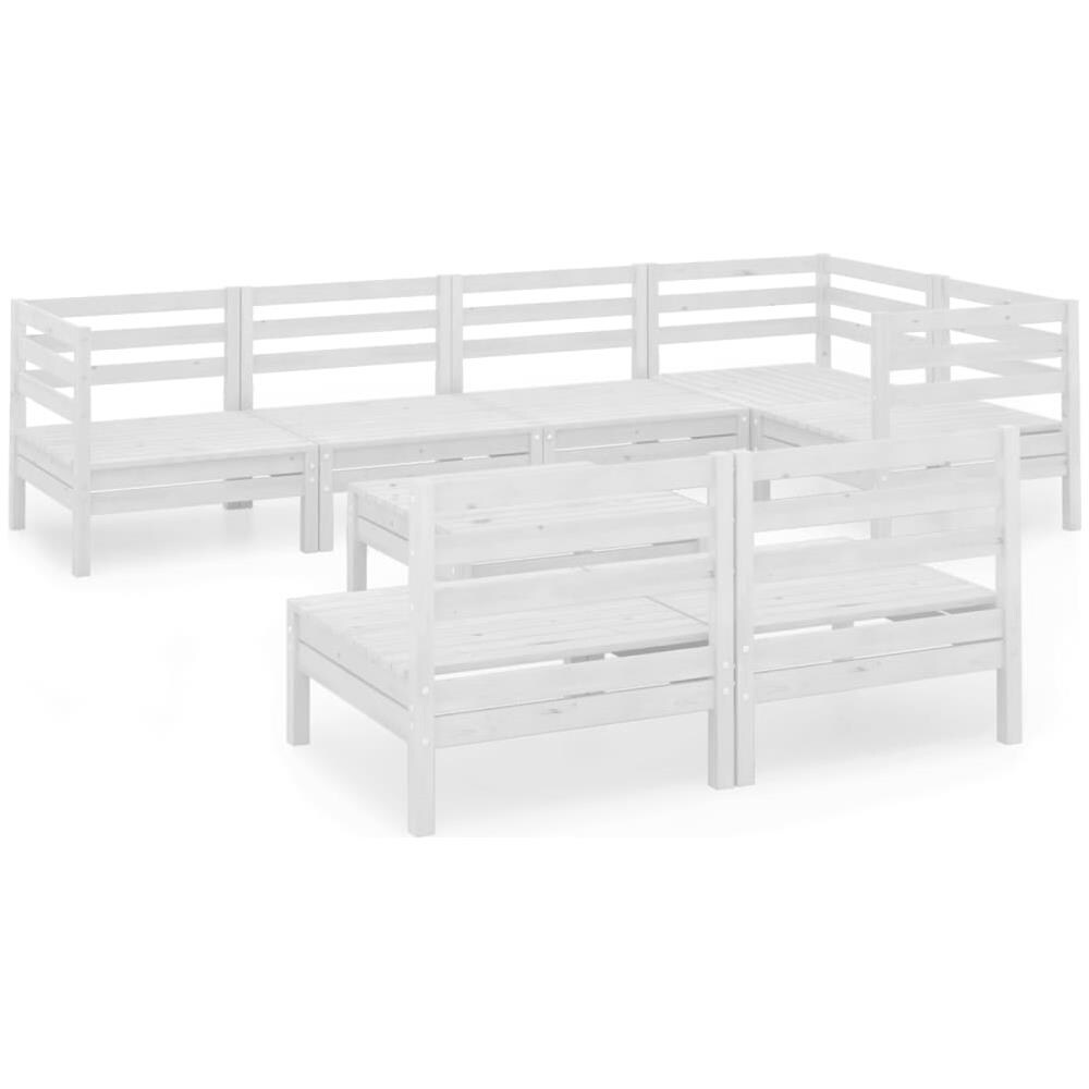 Set Divani Da Giardino 8 Pz In Legno Massello Di Pino Bianco - Foto 2