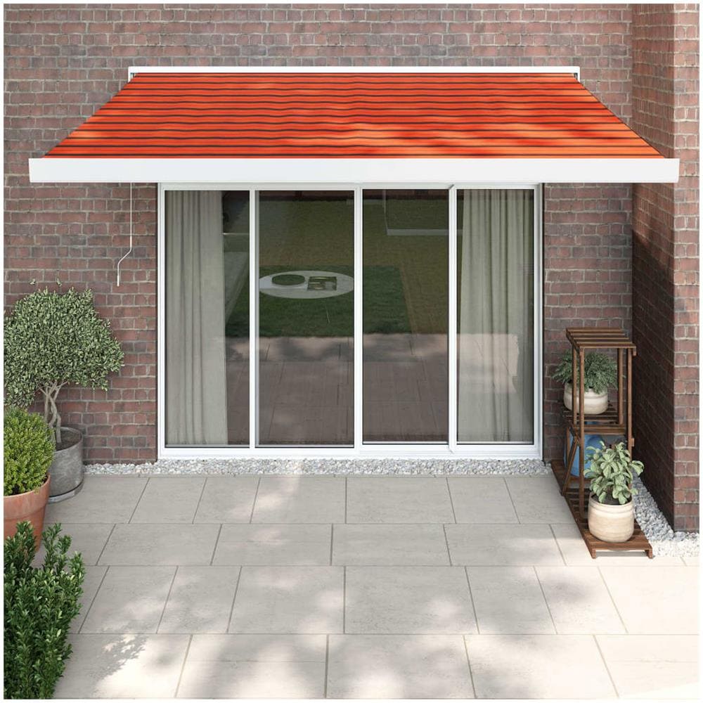 Tenda Retrattile Arancione Marrone 3,5x2,5m Tessuto E Alluminio - Foto 1