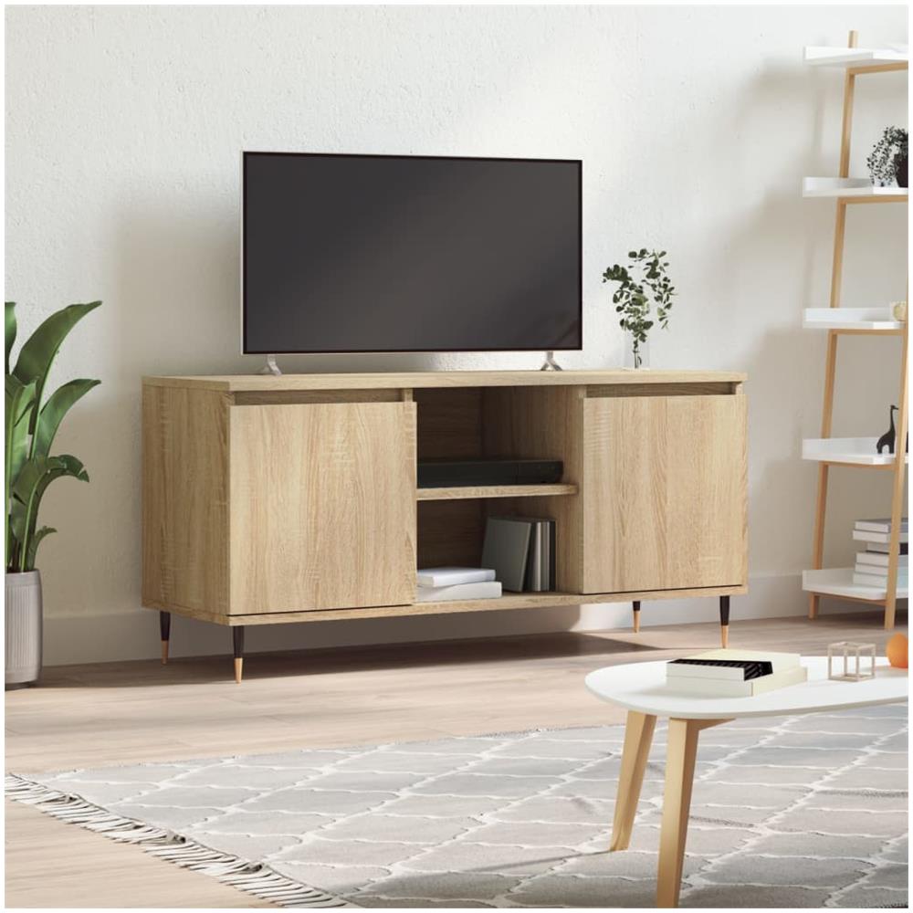 Mobile Porta Tv Rovere Sonoma 104x35x50 Cm In Legno Multistrato - Foto 1