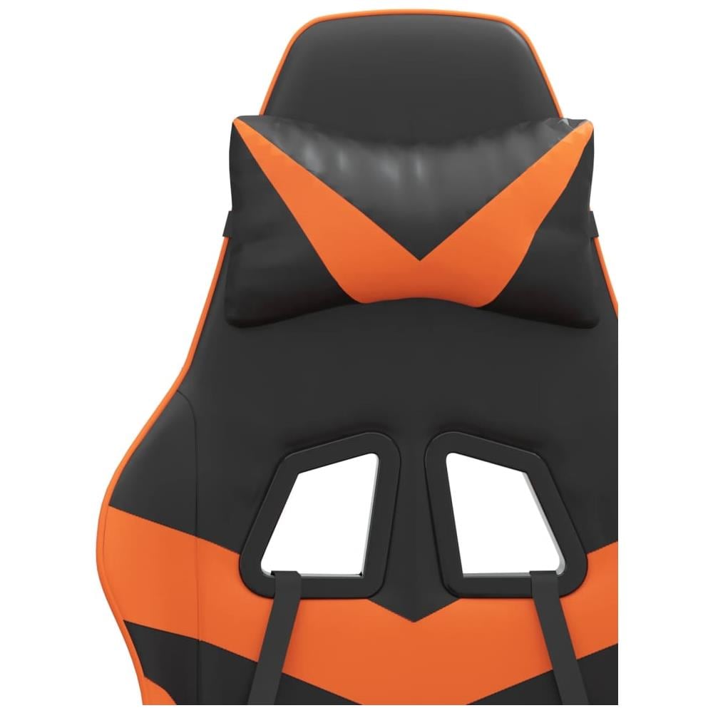Sedia da Gaming Girevole Nero e Arancione in Similpelle - Foto 8