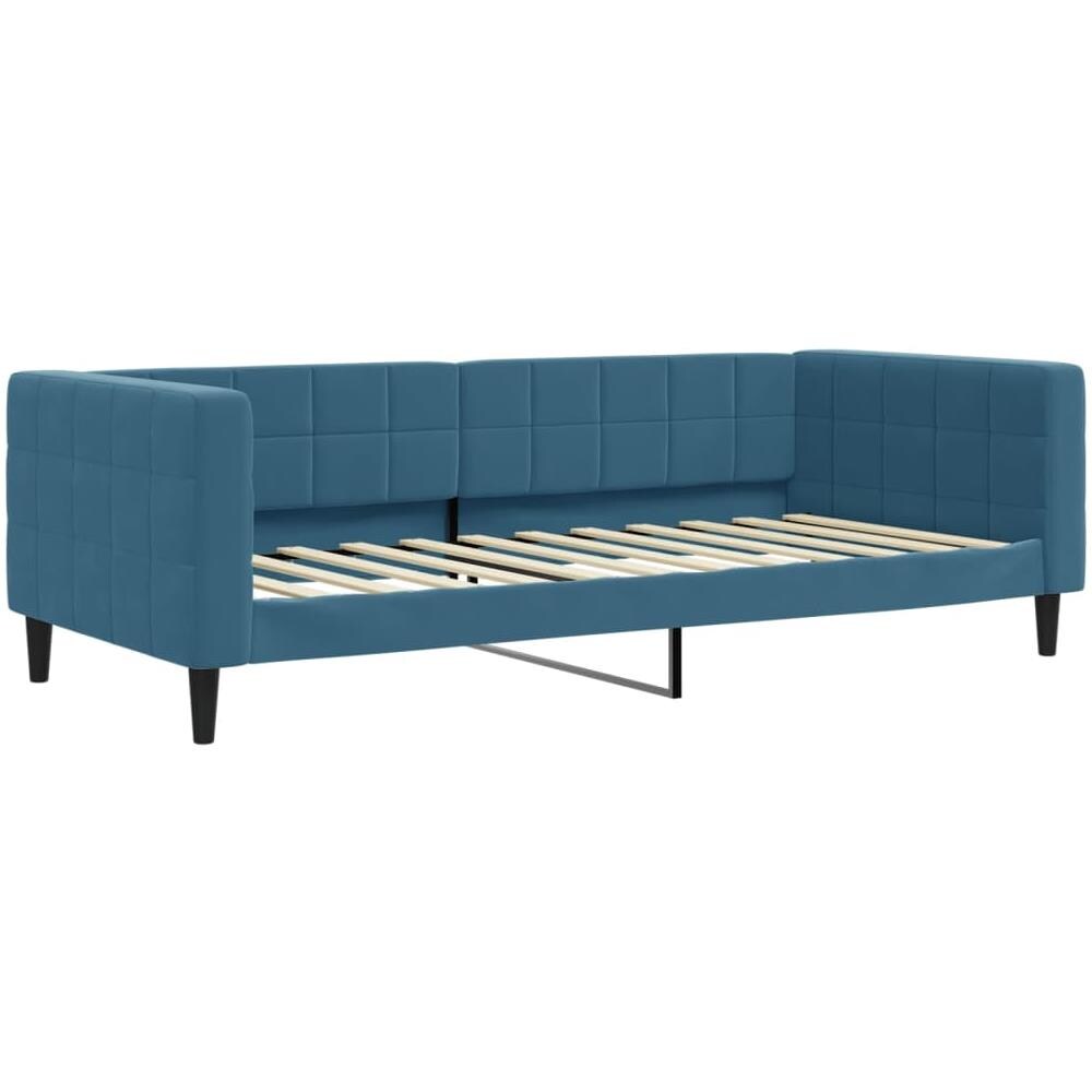 Letto Da Giorno Blu 90x200 Cm In Velluto - Foto 1