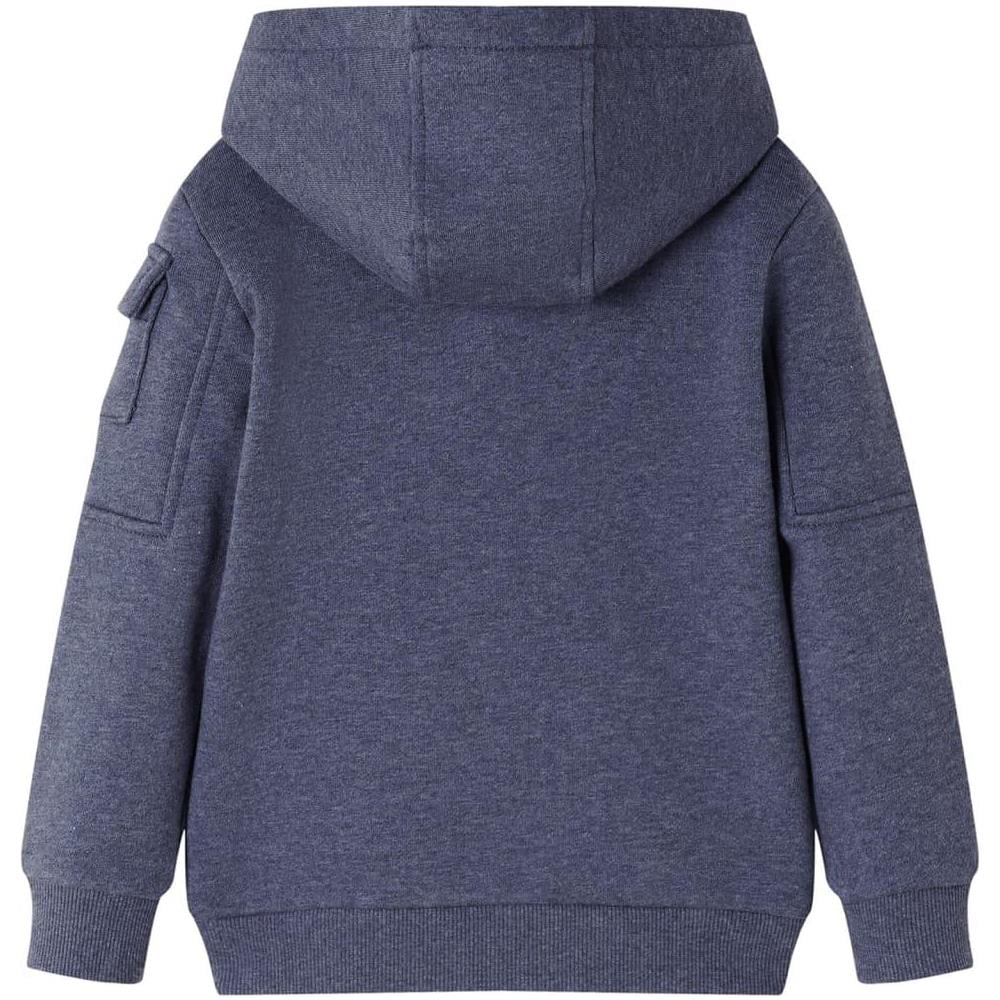 Felpa con Cappuccio e Cerniera per Bambini Blu Scuro Mélange 104 - Foto 2